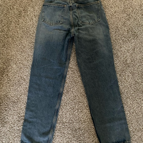 Women Zara Straight-Leg Blue Denim Jeans - Picture 2 of 4